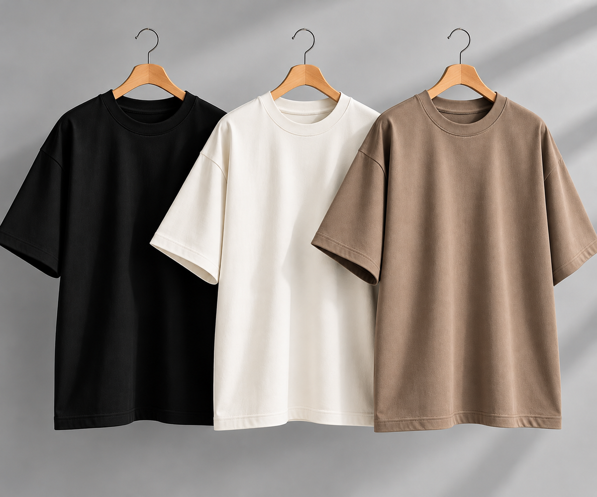 Oversized Streetwear Tee – 100% Cotton combo pack
