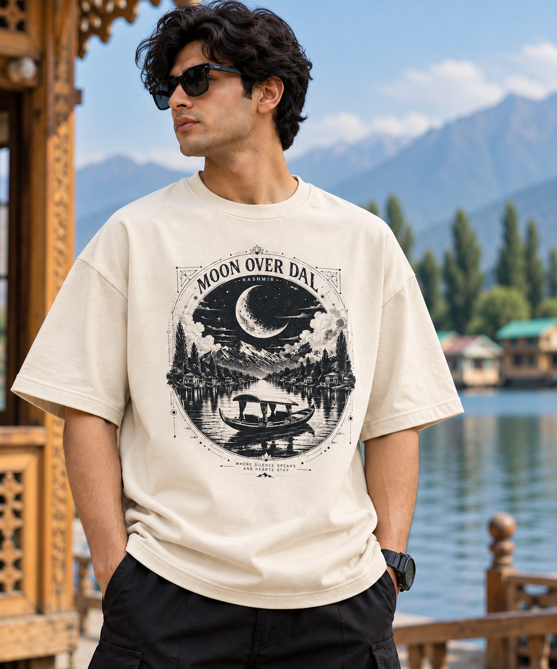 Moon Over Dal – 220 GSM Oversized T-Shirt

Wear Your Story. Carry the Soul of Kashmir.